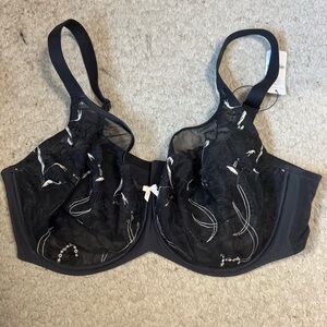 Anya FlexWire Unpadded full coverage lifting bra NEW TAGs 42I  black white lace